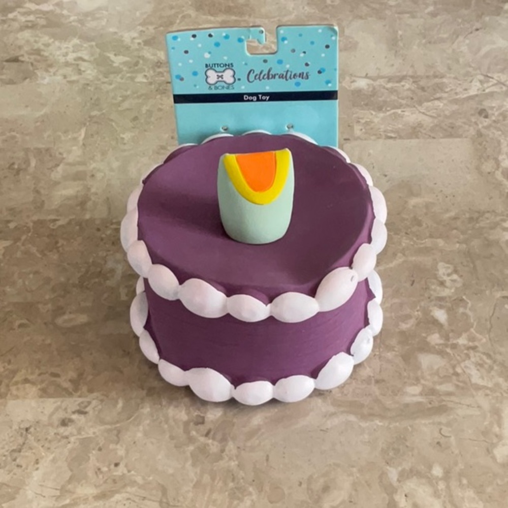 Large Birthday Cake Squeaky Toy For Dog